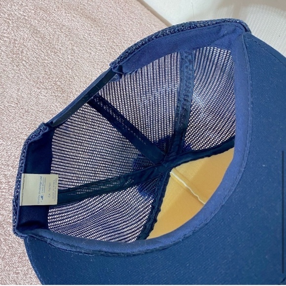 Vintage Mikbet Grader Services Navy Blue Mesh Back Trucker Hat W Pom Pom - Picture 5 of 10